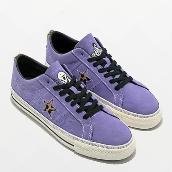 Converse Men's Sneakers Purple Black Multicolor Graphic - Picture 3 of 7